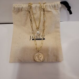 J.Crew Double Pendant Pearl Necklace